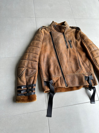 Dior Homme AW07 "Navigate" shearling mouton leather jacket