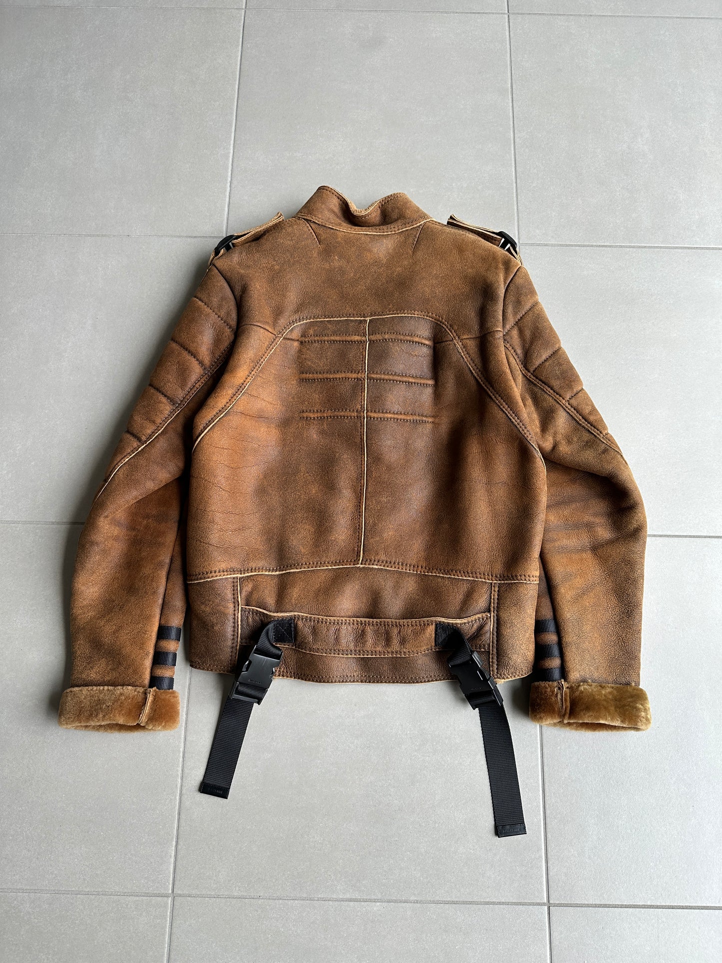 Dior Homme AW07 "Navigate" shearling mouton leather jacket