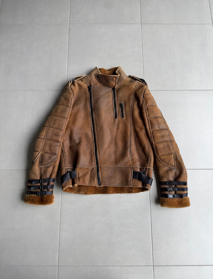 Dior Homme AW07 "Navigate" shearling mouton leather jacket
