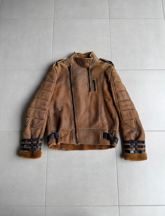 Dior Homme AW07 "Navigate" shearling mouton leather jacket