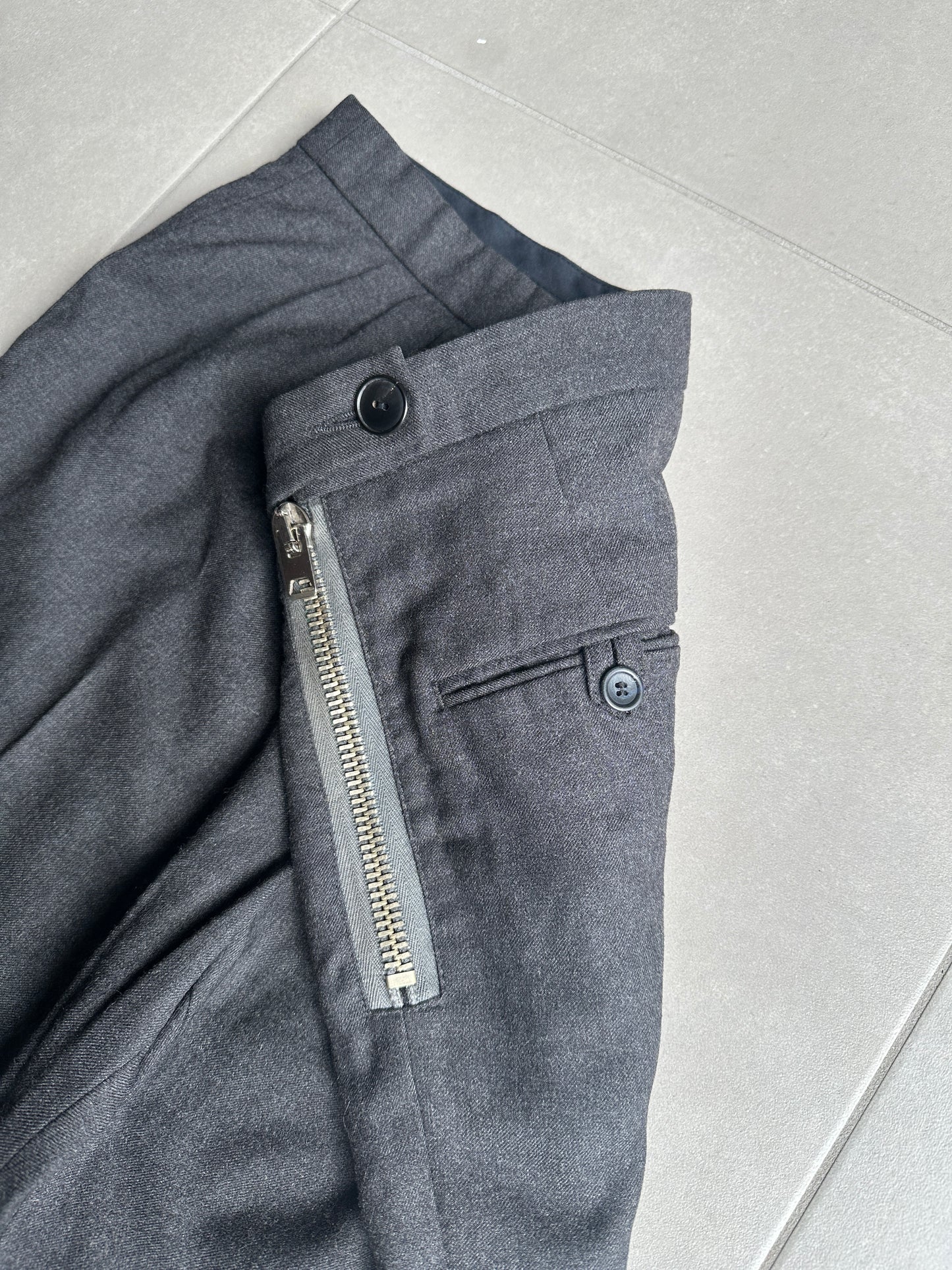 Raf Simons AW2000 darted baggy wool trousers