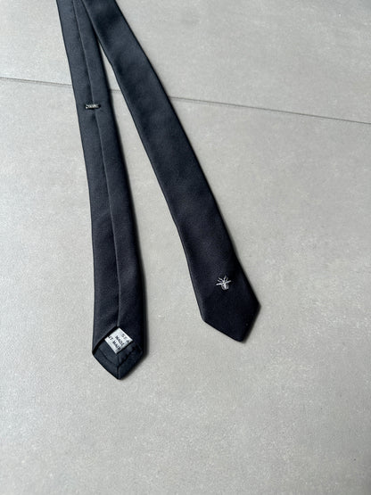 Dior Homme SS04 "Strip” Bee motif skinny Silk tie