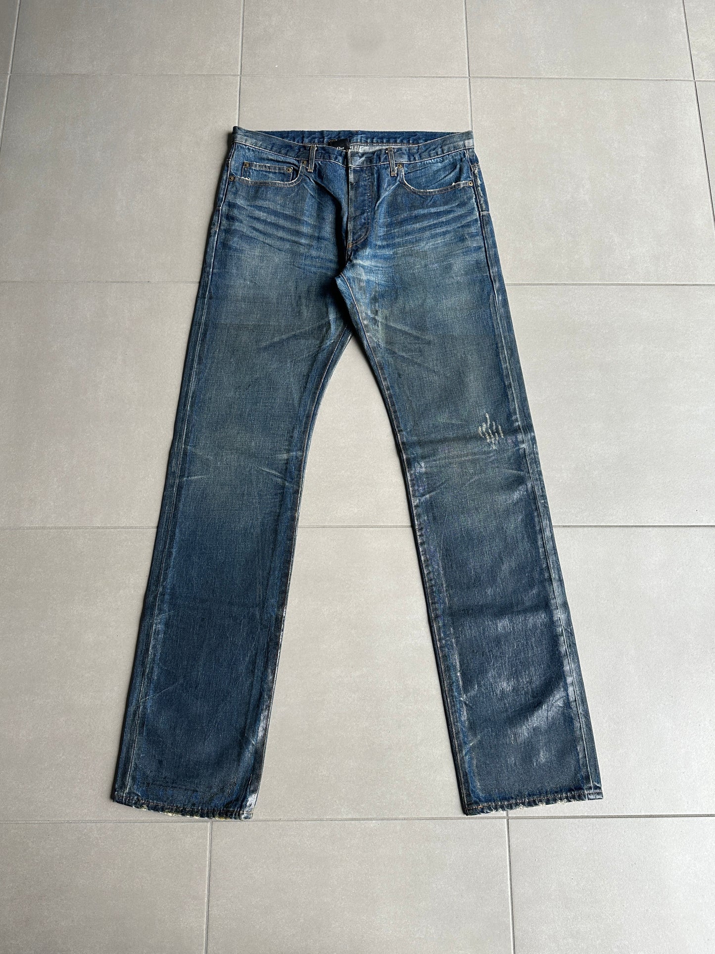 Dior Homme AW03 “Luster”  OG waxed clawmark jeans