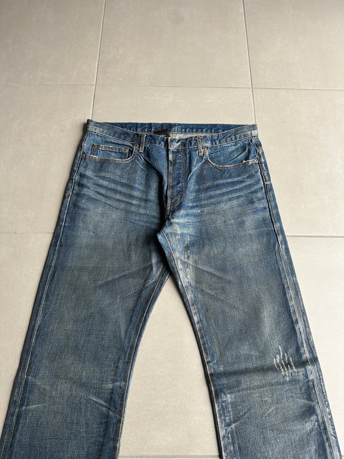Dior Homme AW03 “Luster”  OG waxed clawmark jeans