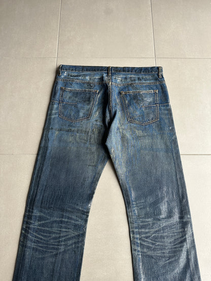 Dior Homme AW03 “Luster”  OG waxed clawmark jeans