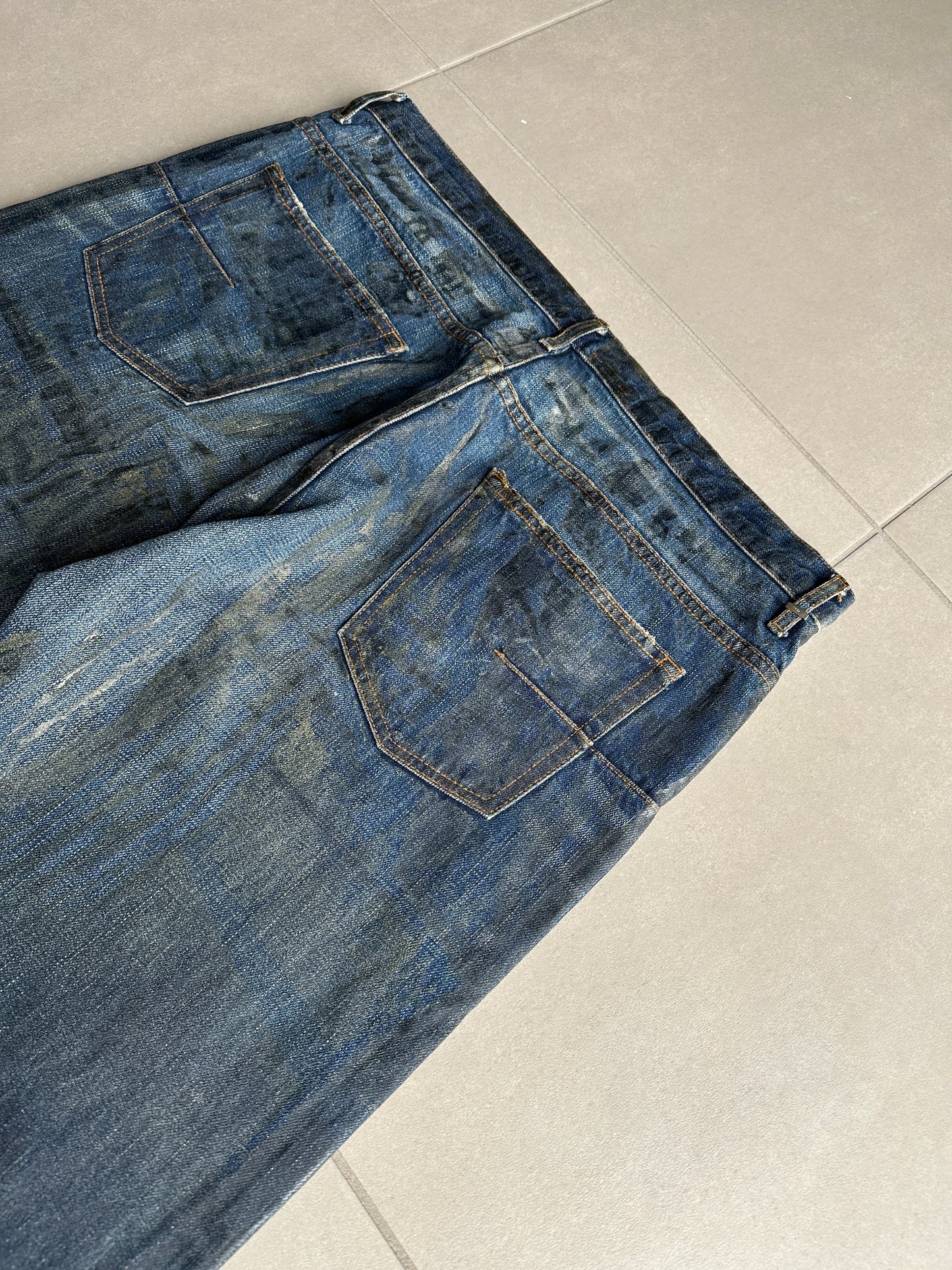 Dior Homme AW03 “Luster”  OG waxed clawmark jeans