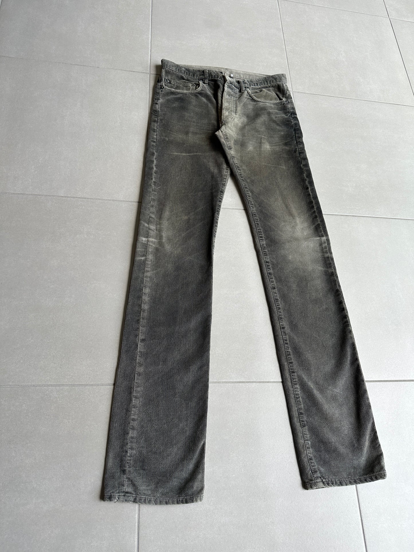 Dior Homme AW04 “Victim Of The Crime” Waxed Corduroy trousers