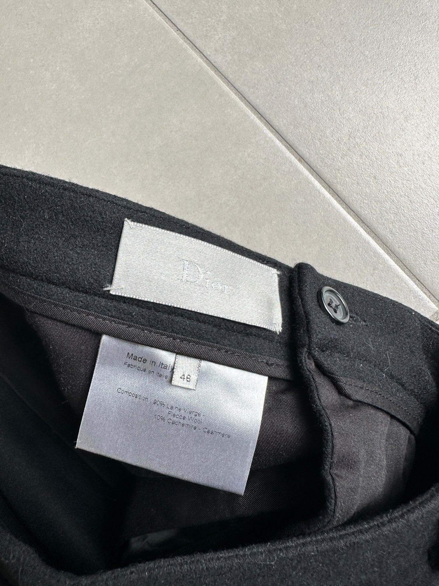 Dior Homme AW02 “reflexion” wool/cashmere wide trousers