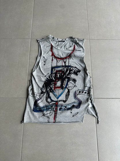 Balmain SS11 Graffiti safety pin Tank top