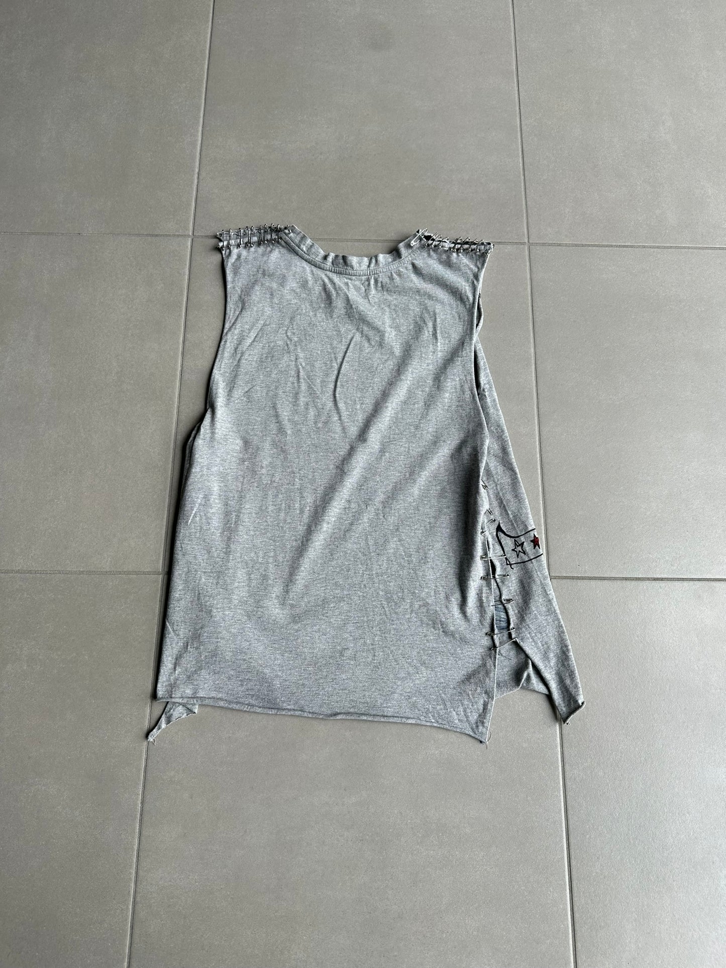 Balmain SS11 Graffiti safety pin Tank top