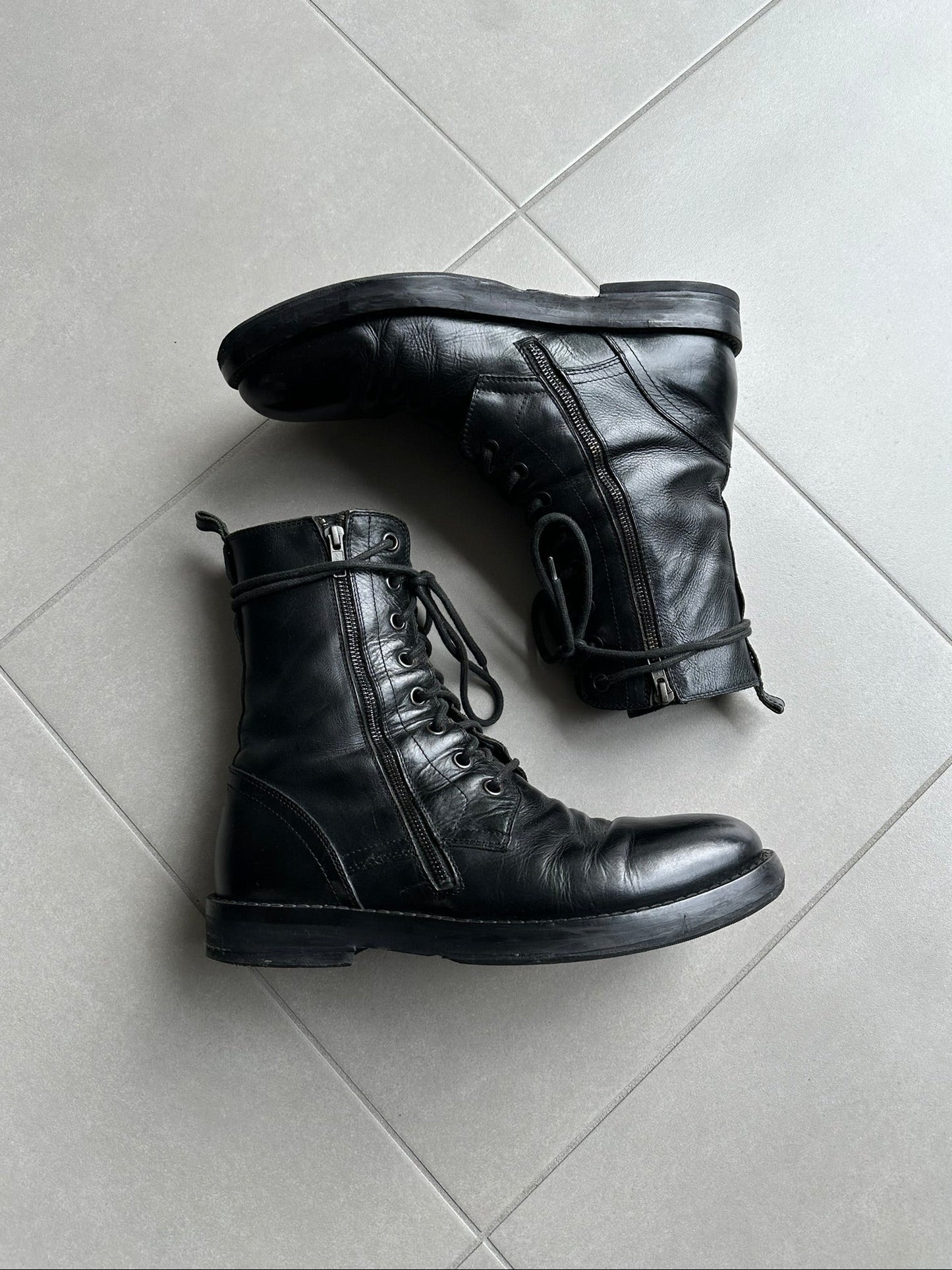 Ann Demeulemeester AW07 Leather combat boots