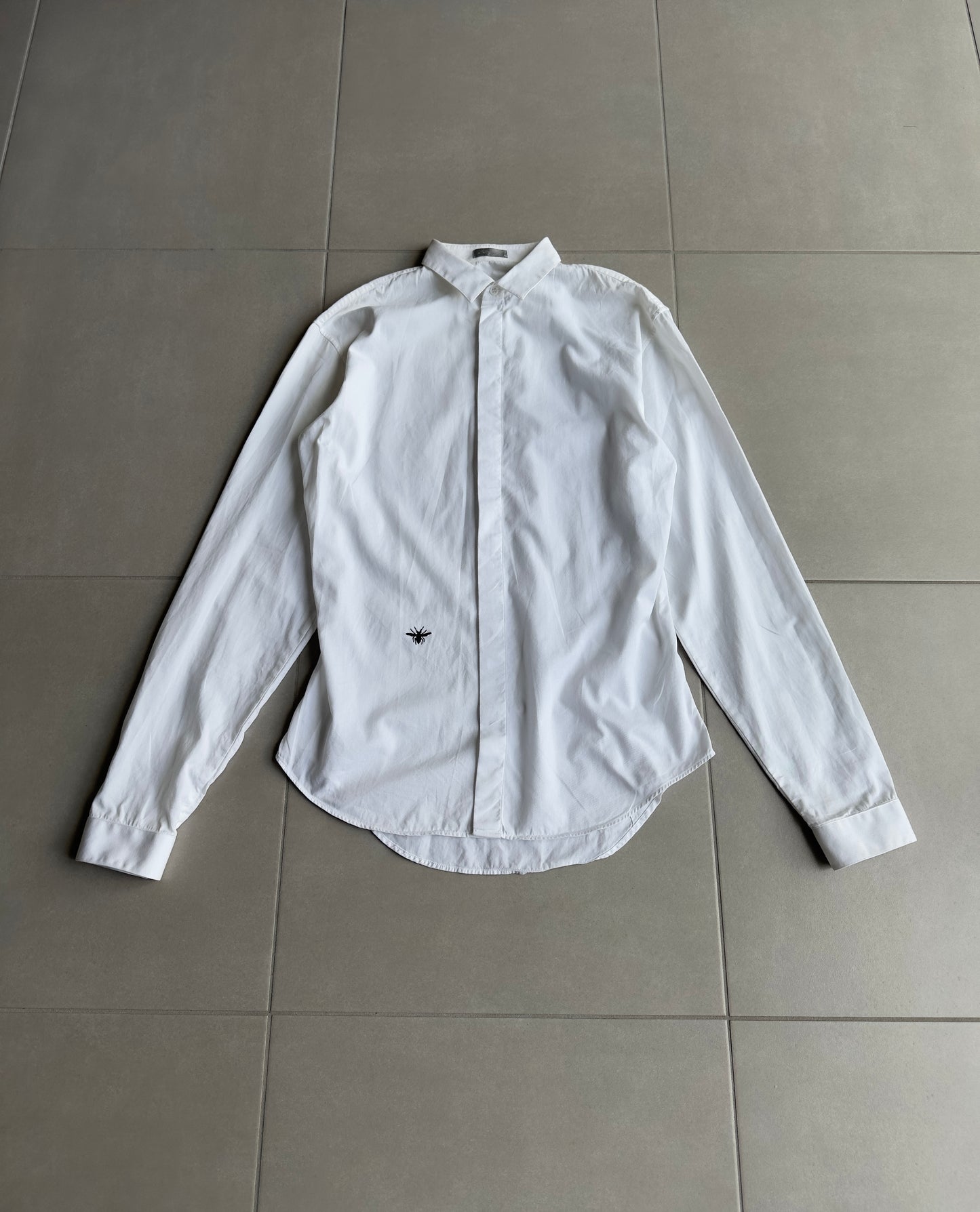 Dior Homme SS05 "BECK/Untitled" Bee motif white button up shirt