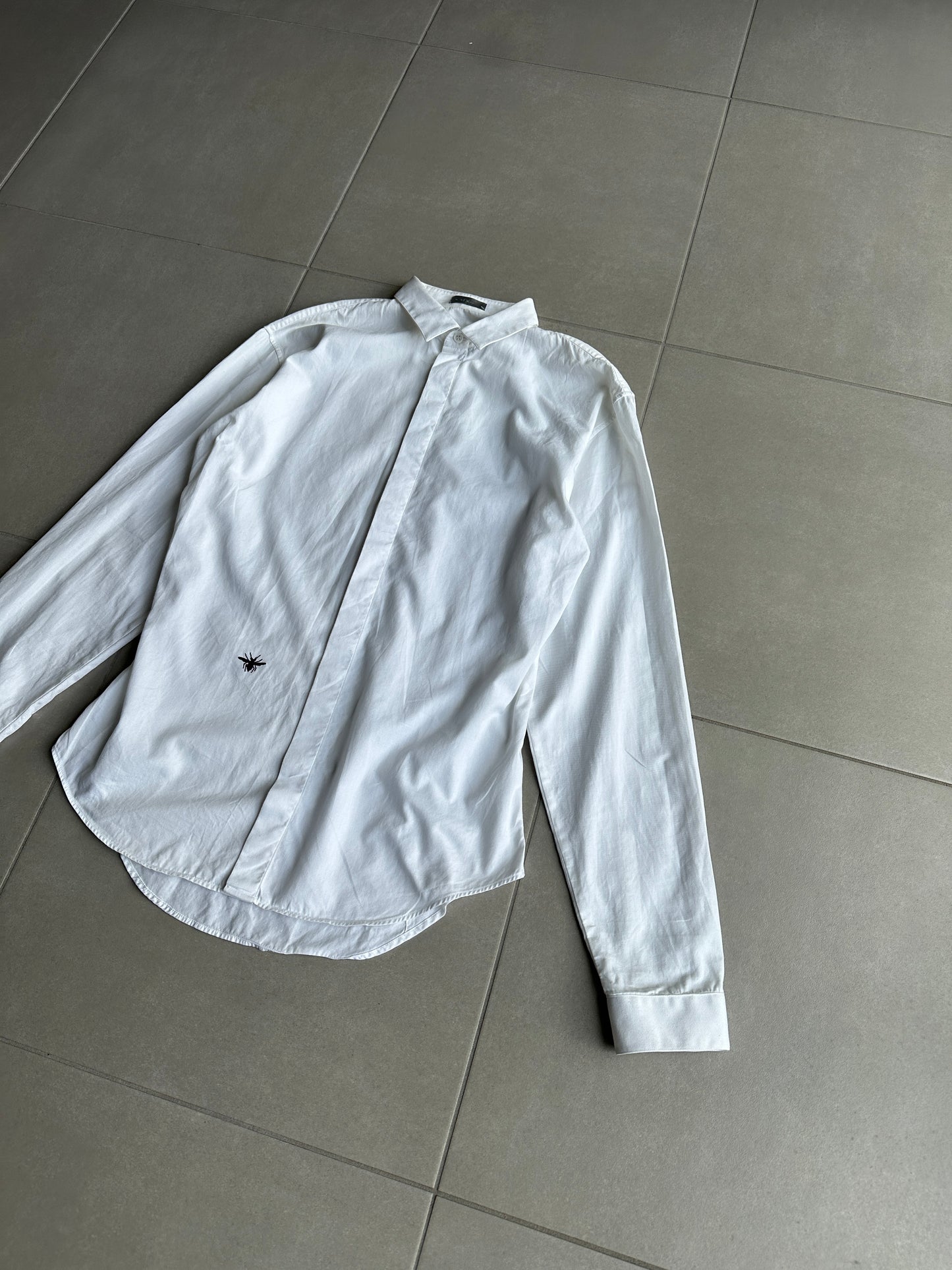 Dior Homme SS05 "BECK/Untitled" Bee motif white button up shirt