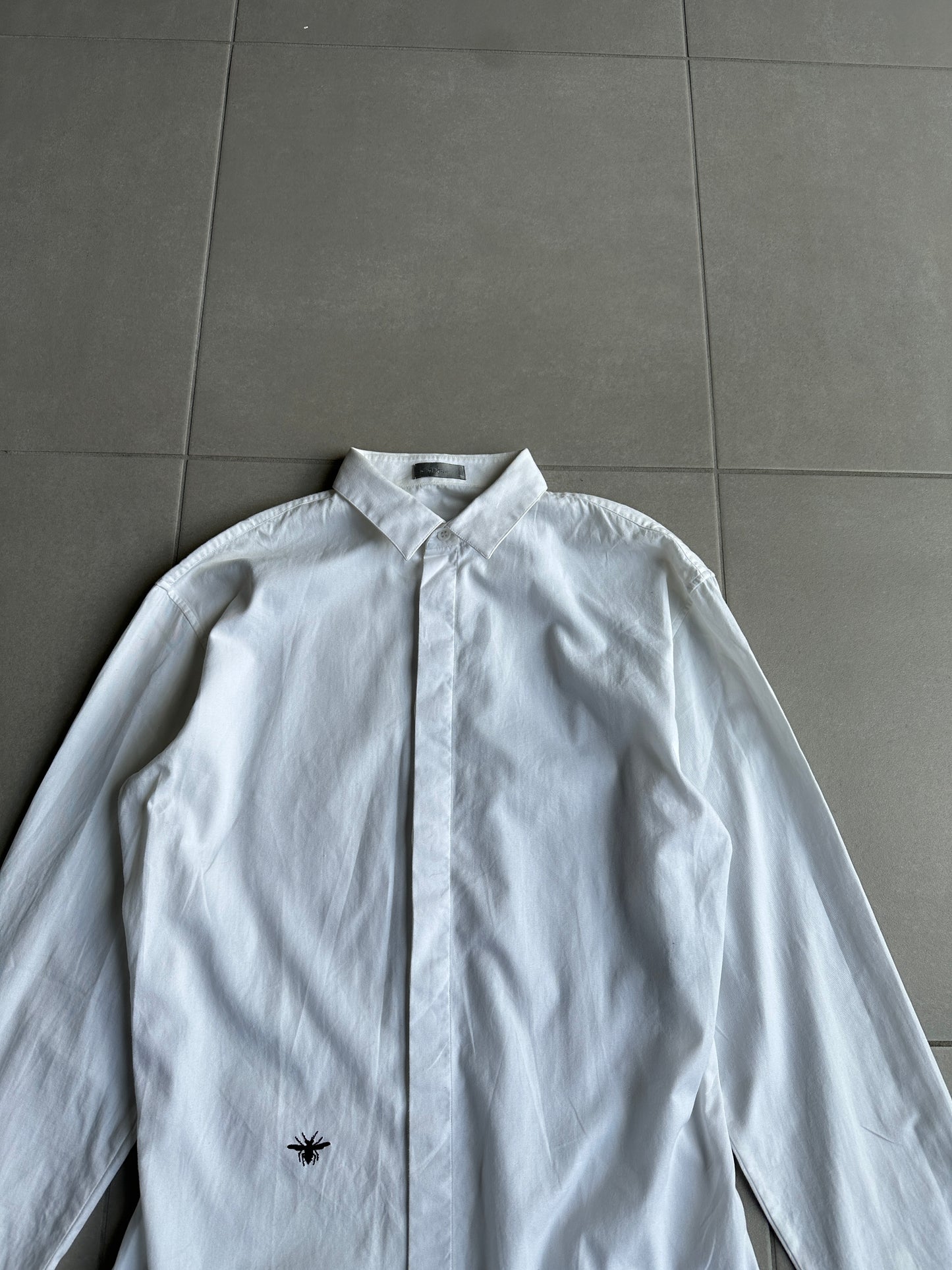Dior Homme SS05 "BECK/Untitled" Bee motif white button up shirt