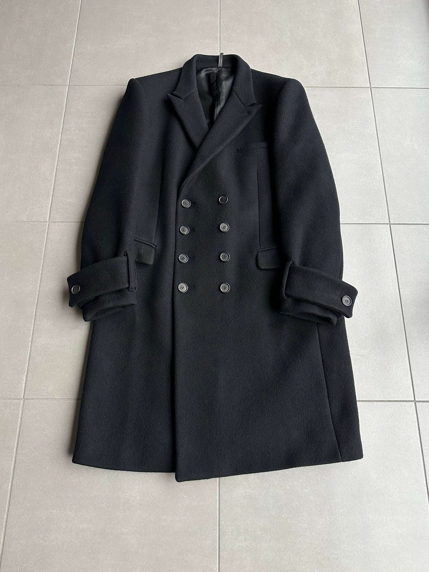 Dior homme AW02 “reflexion” wool/angora double breasted long coat