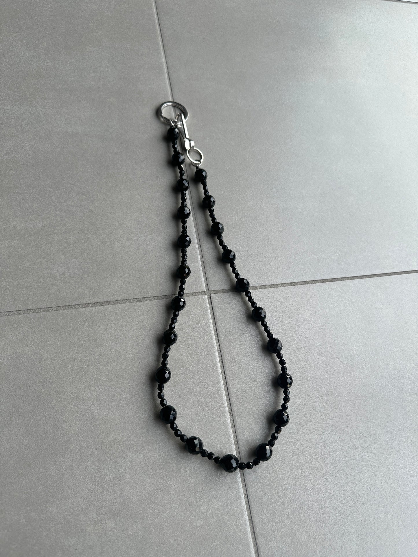 Dior Homme SS04 “Strip” onyx beaded wallet chain