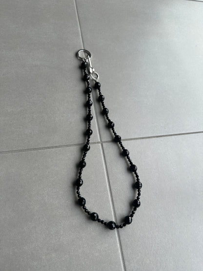 Dior Homme SS04 “Strip” onyx beaded wallet chain