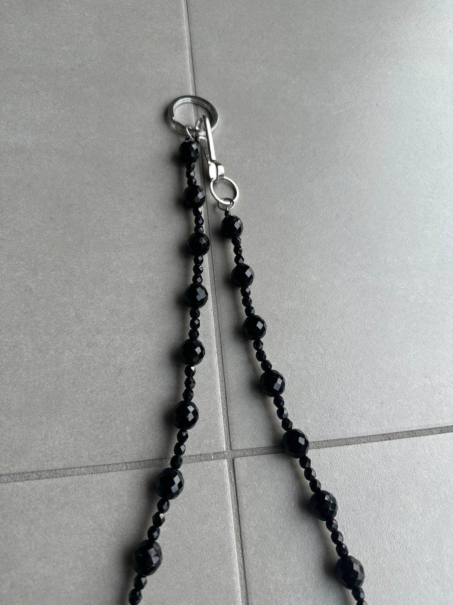 Dior Homme SS04 “Strip” onyx beaded wallet chain
