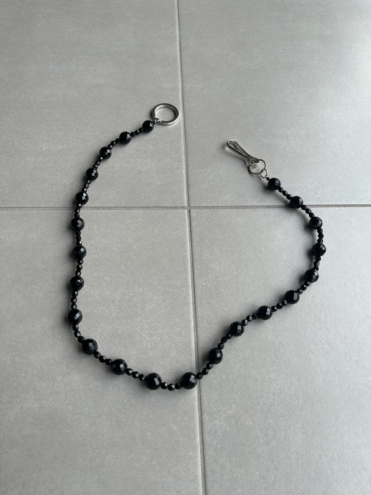 Dior Homme SS04 “Strip” onyx beaded wallet chain