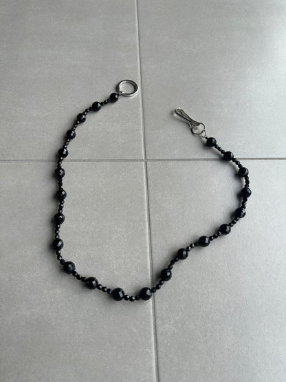 Dior Homme SS04 “Strip” onyx beaded wallet chain