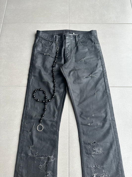 Dior Homme SS04 “Strip” onyx beaded wallet chain