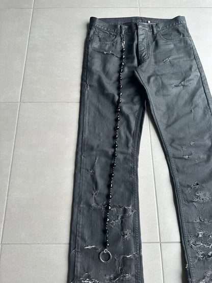 Dior Homme SS04 “Strip” onyx beaded wallet chain