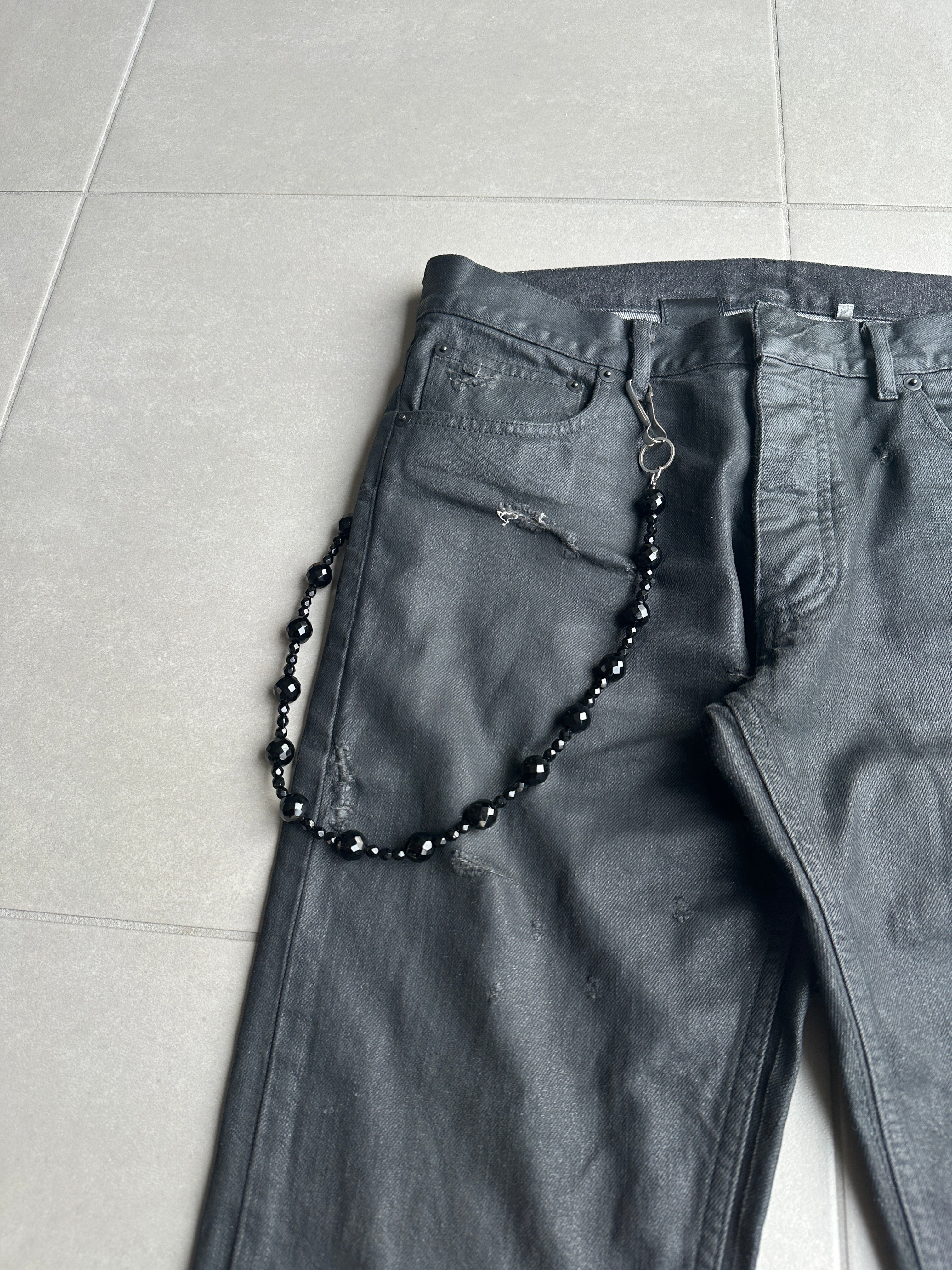 Dior Homme SS04 “Strip” onyx beaded wallet chain – zentemple