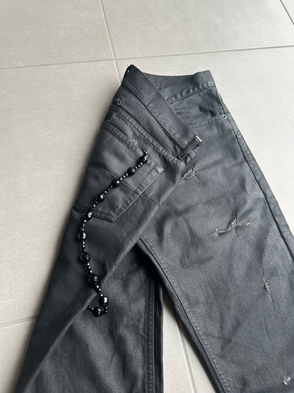Dior Homme SS04 “Strip” onyx beaded wallet chain