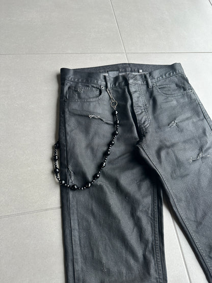 Dior Homme SS04 “Strip” onyx beaded wallet chain
