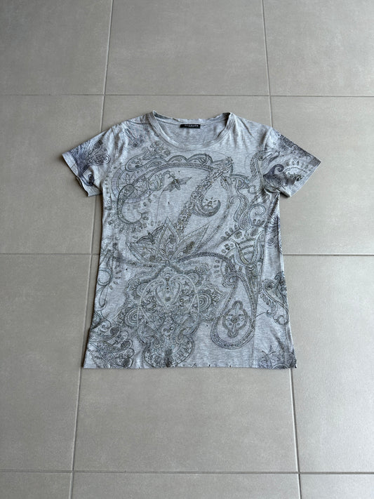 Balmain Homme AW09 distressed paisley print T-shirt