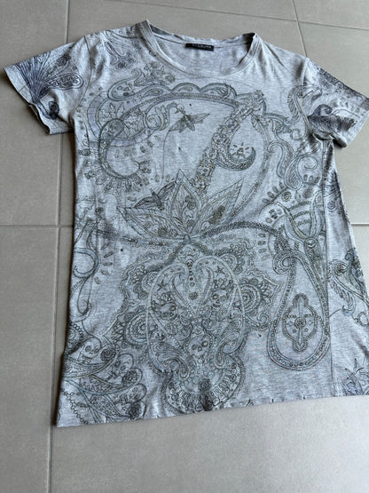 Balmain Homme AW09 distressed paisley print T-shirt