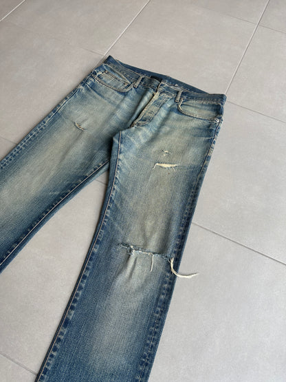 Dior Homme AW05 'In The Morning" rust washed Bootcut distressed denim