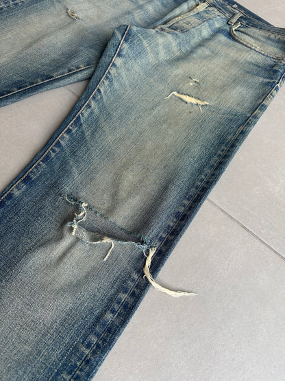 Dior Homme AW05 'In The Morning" rust washed Bootcut distressed denim