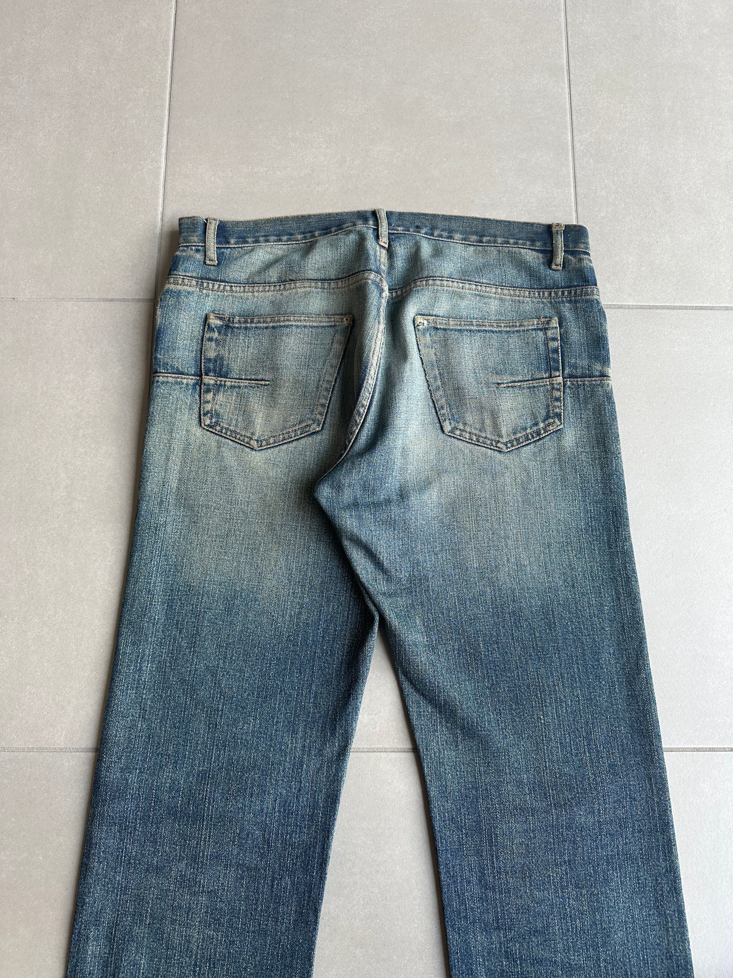 Dior Homme AW05 'In The Morning" rust washed Bootcut distressed denim