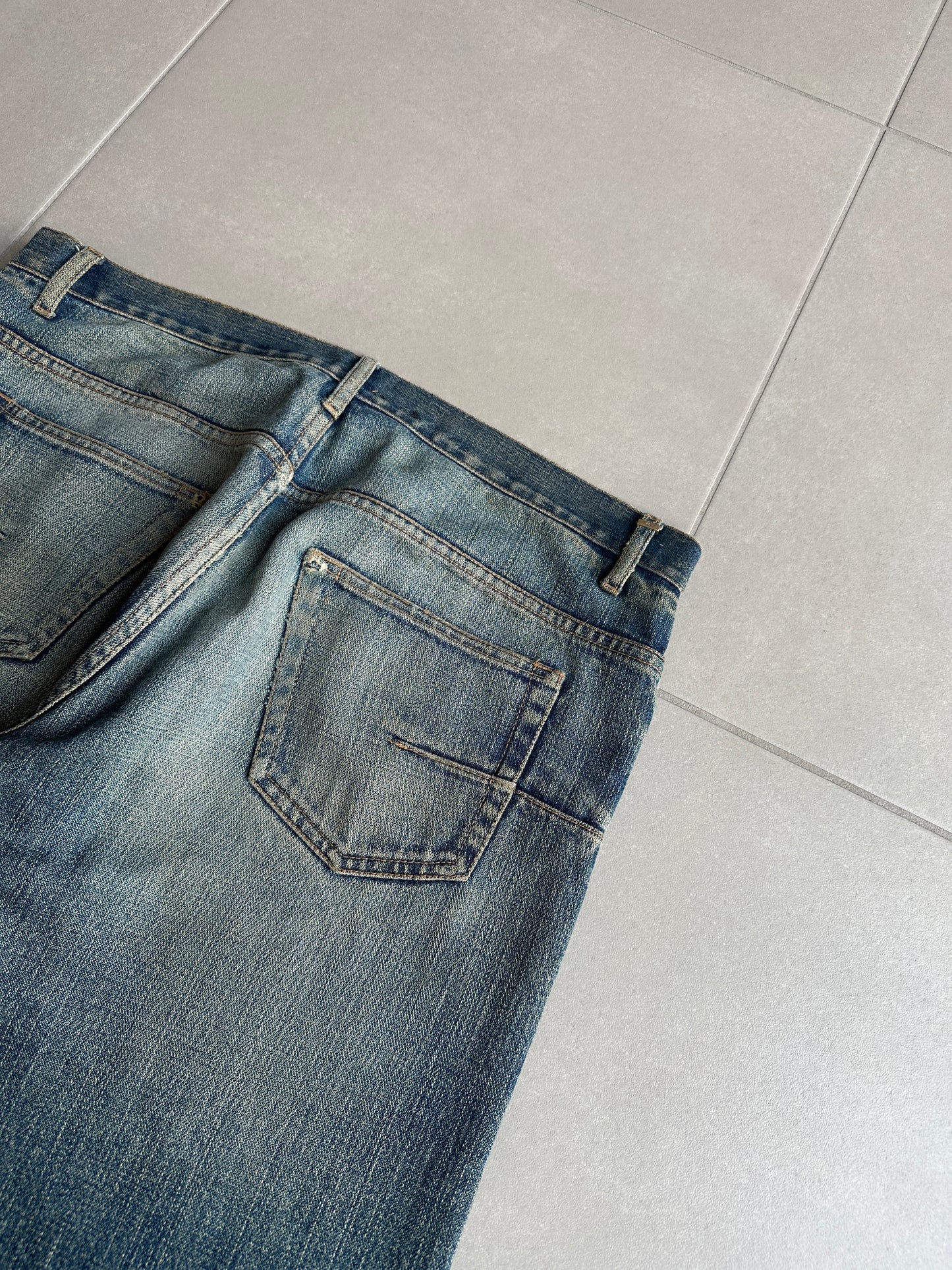 Dior Homme AW05 'In The Morning" rust washed Bootcut distressed denim