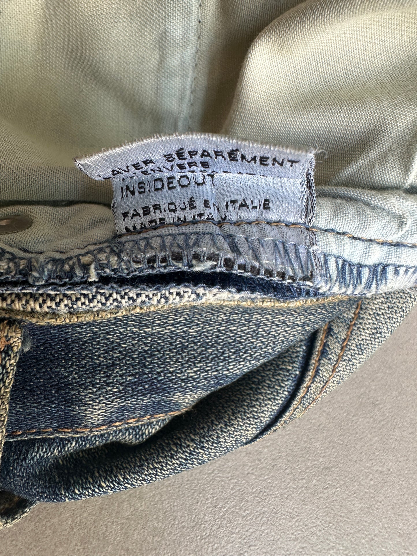 Dior Homme AW05 'In The Morning" rust washed Bootcut distressed denim