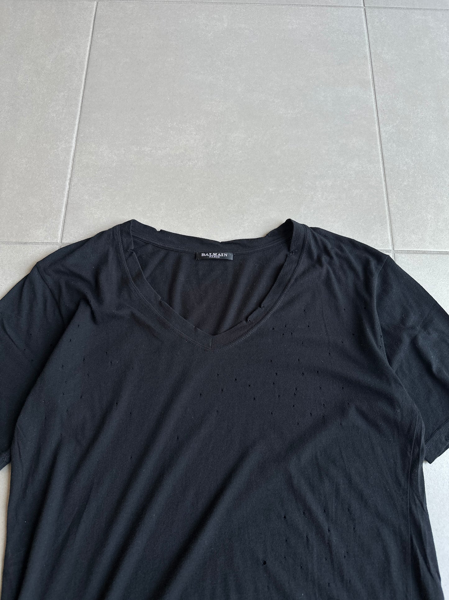 Balmain AW2010 distressed V-neck t-shirt