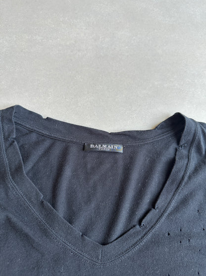 Balmain AW2010 distressed V-neck t-shirt