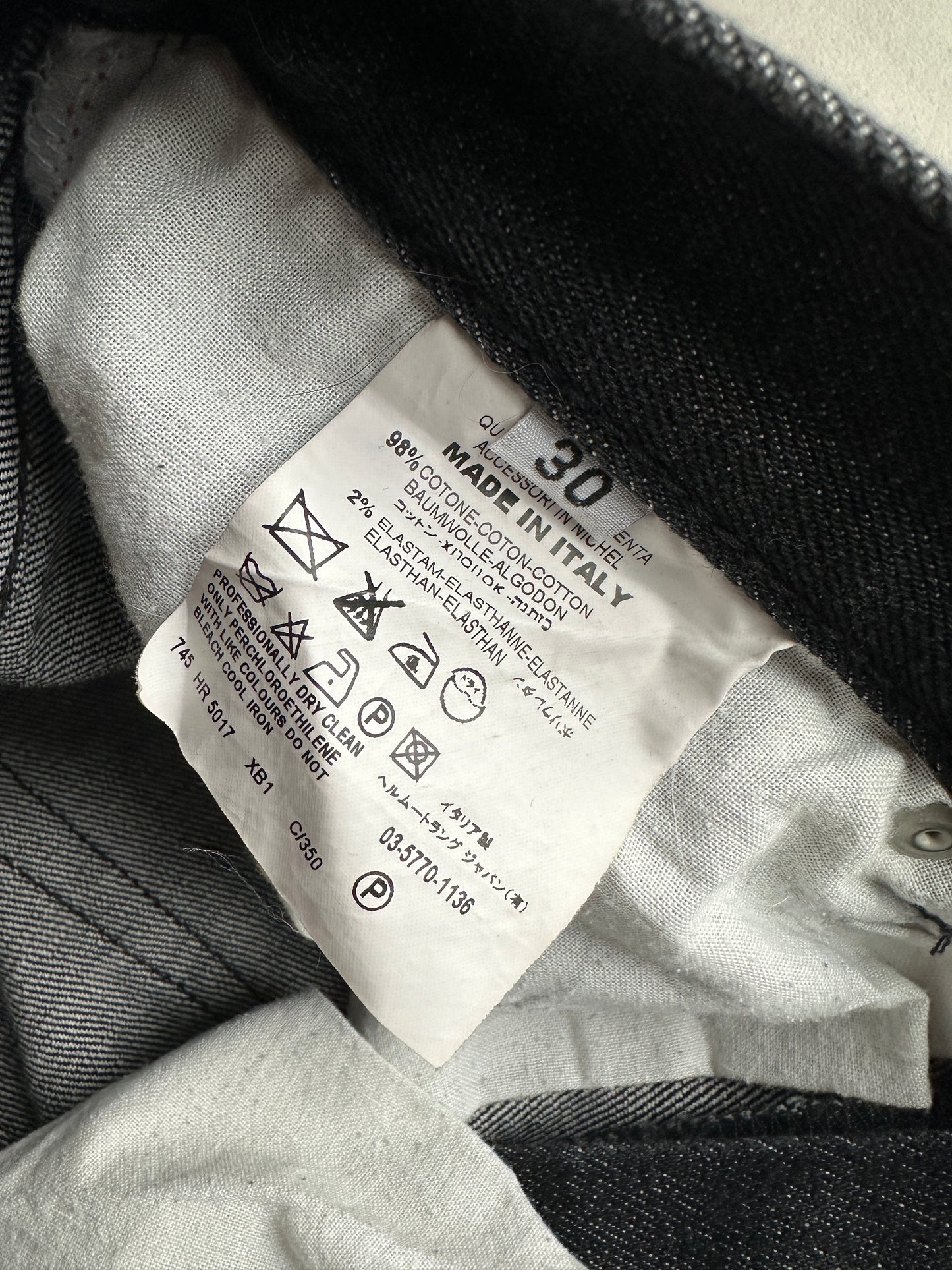 2000’s Helmut Lang charcoal black classic cut jeans
