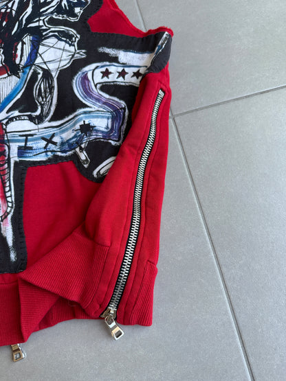 Balmain Homme SS11 distressed graffiti sleeveless hoodie