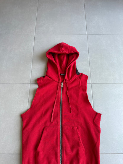Balmain Homme SS11 distressed graffiti sleeveless hoodie
