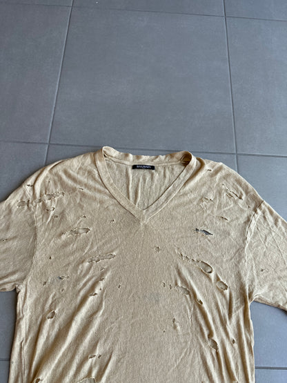 Balmain SS10 linen distressed shirt