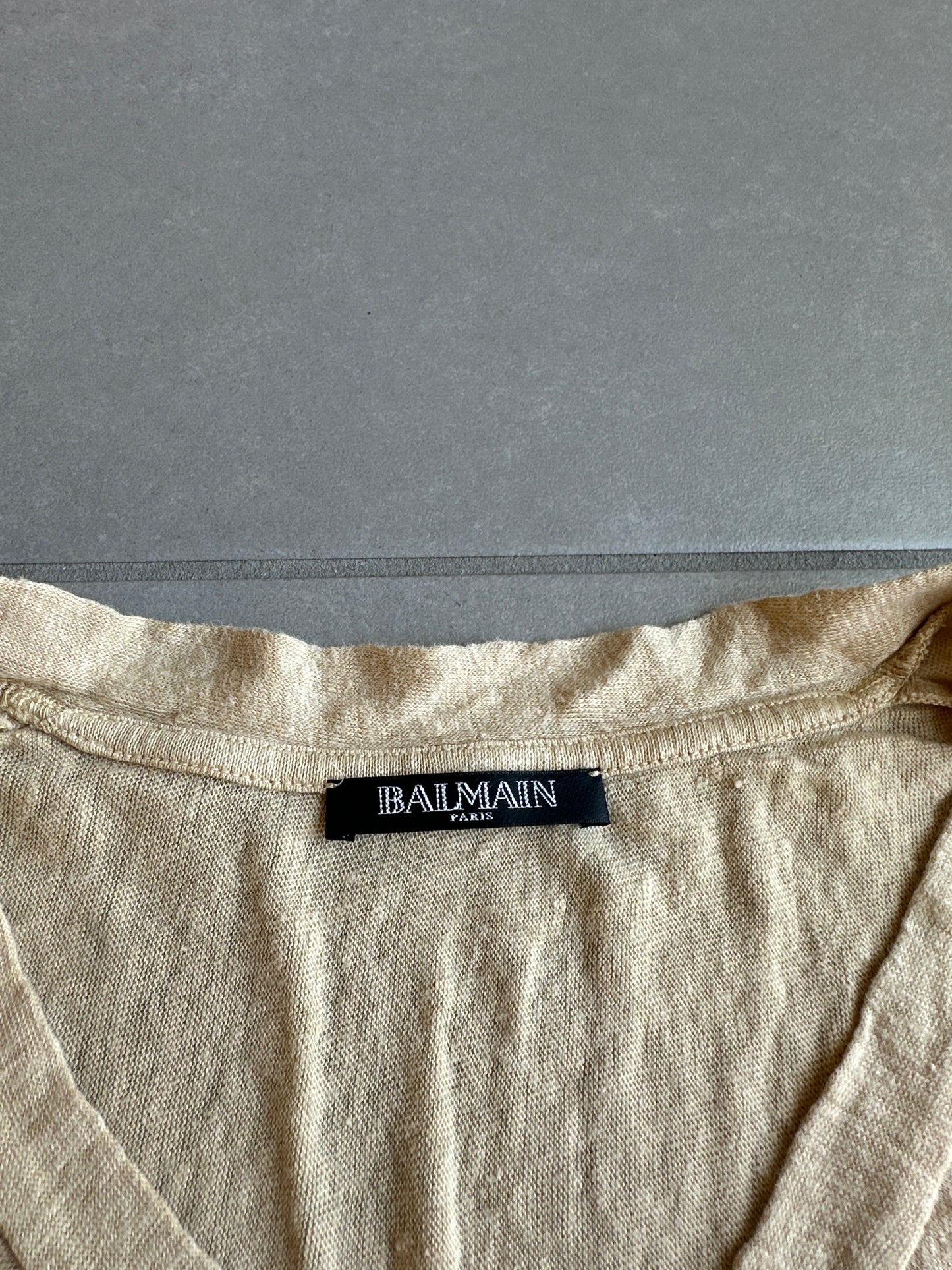 Balmain SS10 linen distressed shirt