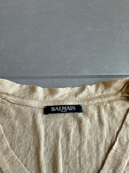 Balmain SS10 linen distressed shirt