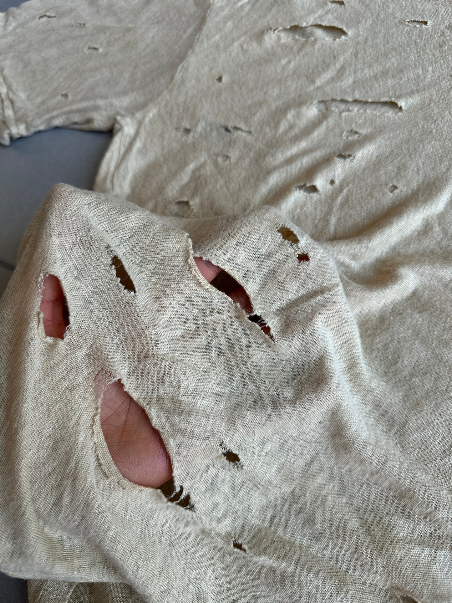 Balmain SS10 linen distressed shirt