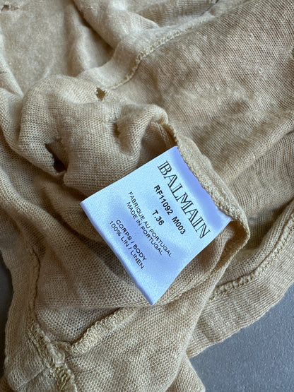 Balmain SS10 linen distressed shirt