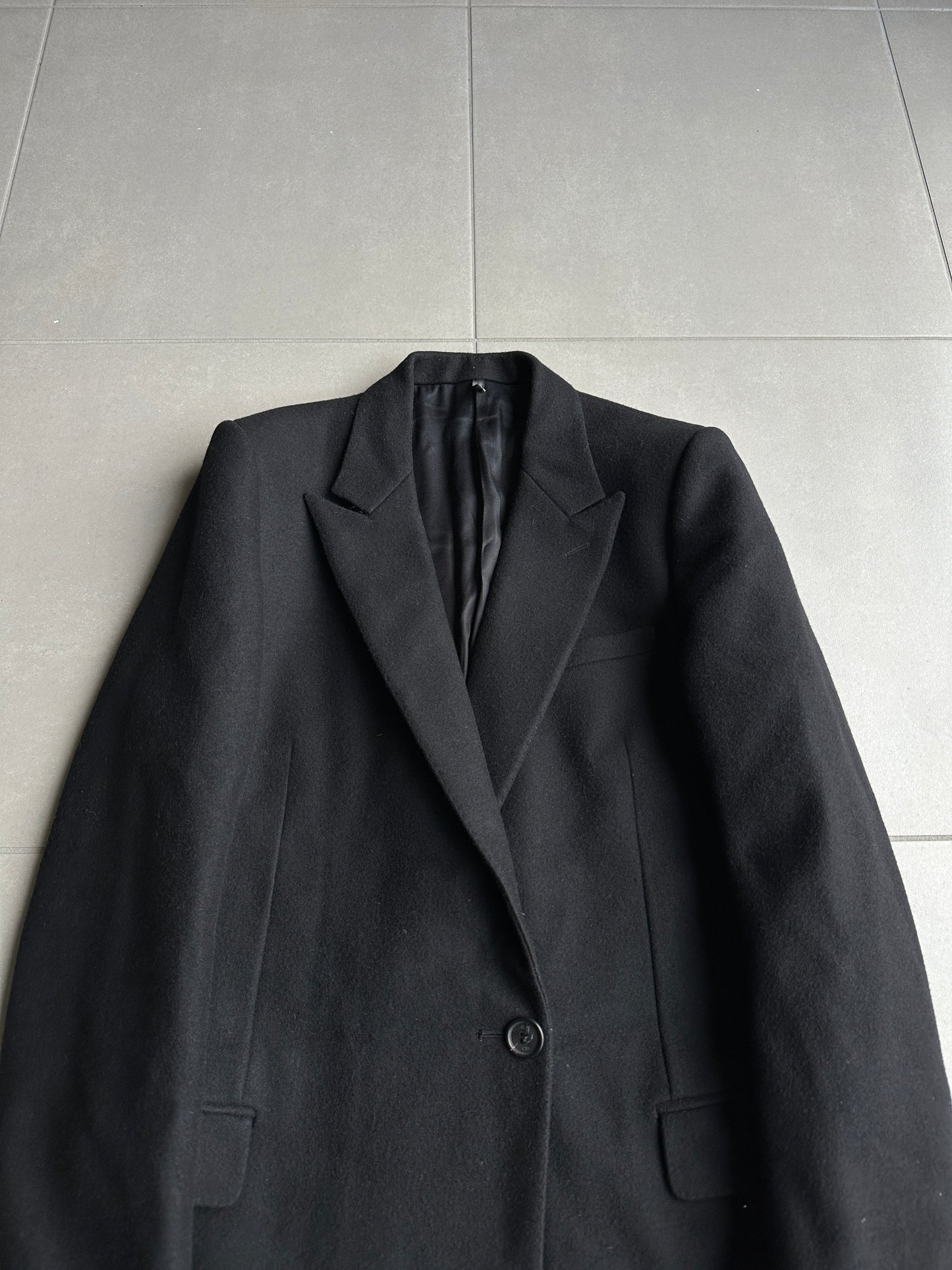 Dior Homme AW06 “These grey days” Peak lapel wool/cashmere blend coat