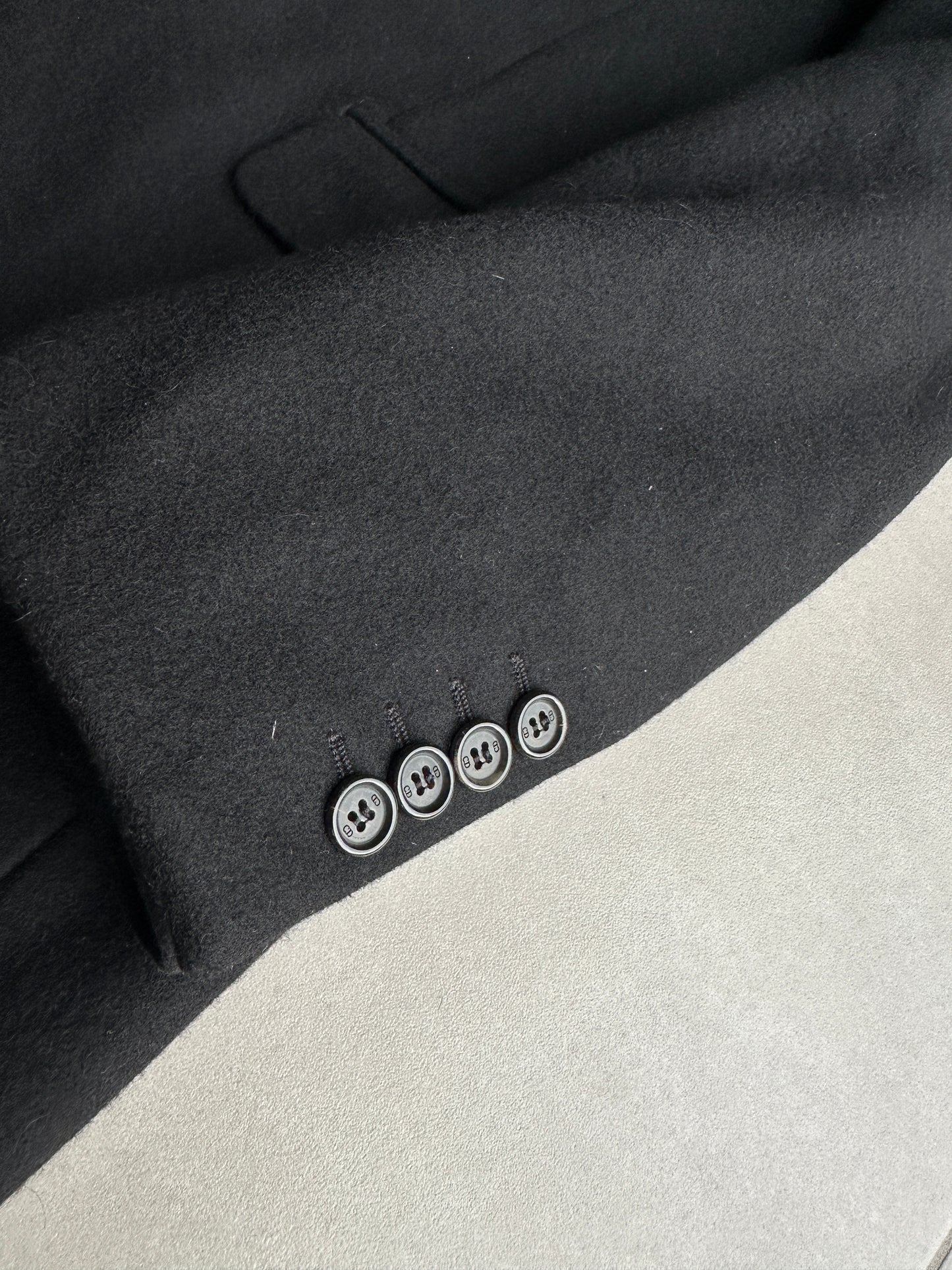 Dior Homme AW06 “These grey days” Peak lapel wool/cashmere blend coat