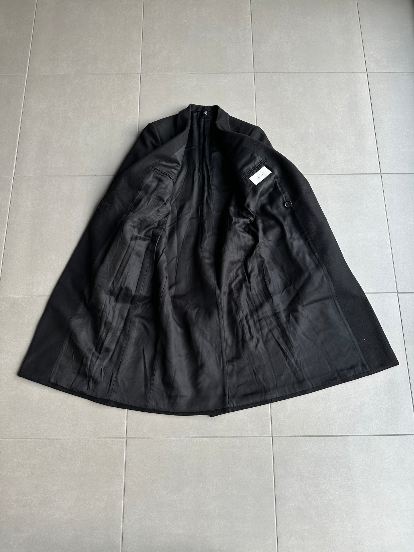 Dior Homme AW06 “These grey days” Peak lapel wool/cashmere blend coat