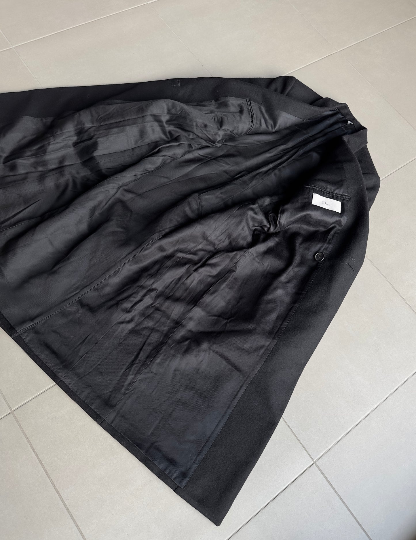 Dior Homme AW06 “These grey days” Peak lapel wool/cashmere blend coat